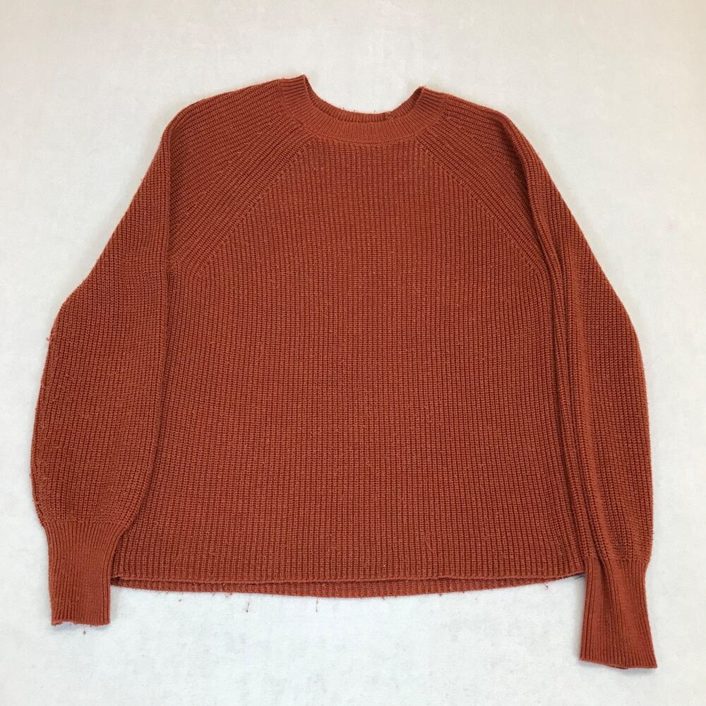 Jessica Simpson Burnt Orange Chunky Cable Knit Crewneck Sweater Large